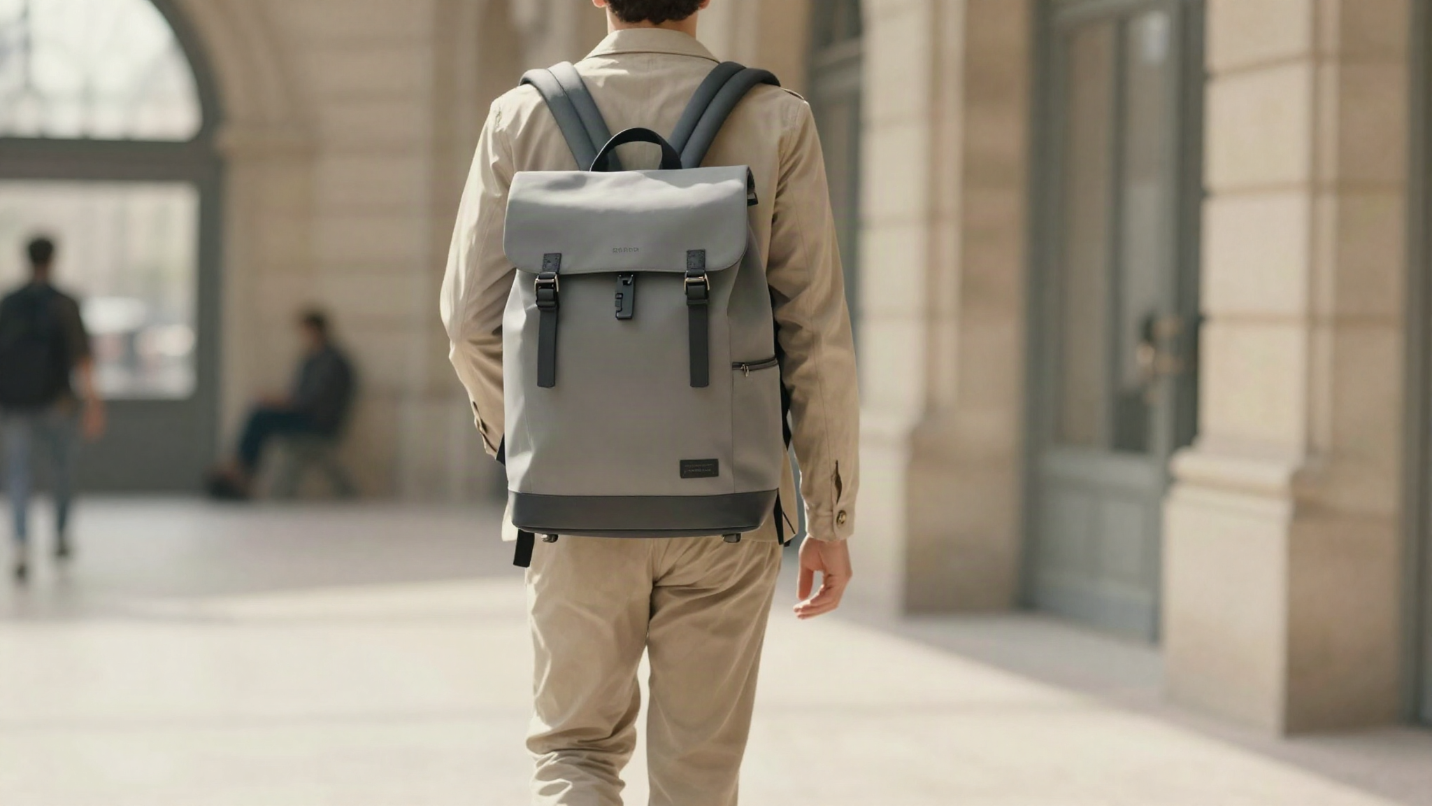 Voyageur avec sac à dos dans une gare parisienne — Soniel Paris