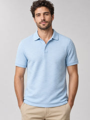 Polo texture vague col chemise — vue de face