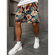 Short à motif floral — vue portée de face, cadrée sur le bas du corps