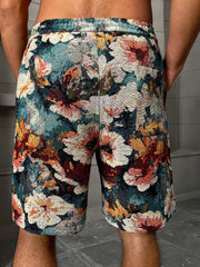 Short à motif floral — vue portée de dos, poche arrière