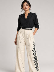 Pantalon brodé à jambe large – vue de dos