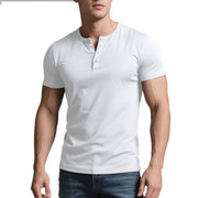 T-shirt long à col rond blanc — vue portée de face