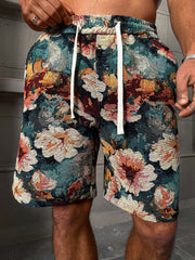 Short à motif floral — gros plan motif floral sur la jambe