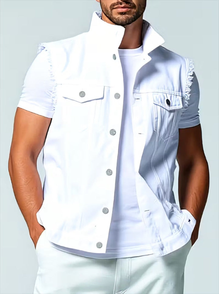 Gilet blanc sans manches — vue de face