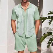 Ensemble chemise ample deux pièces vert clair — vue portée de face