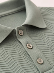 Polo texture vague col chemise — détail
