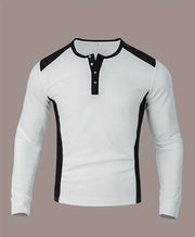 Chemise patchwork col tunisien blanc — pièce isolée, vue de face
