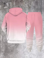 Ensemble sweat à capuche dégradé rose — pièce isolée, vue de dos