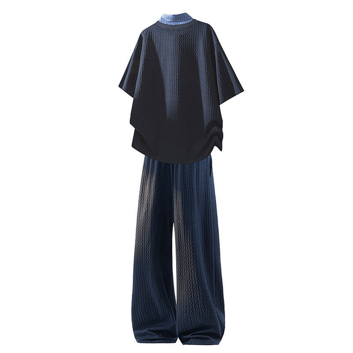 Ensemble jacquard coordonné — détail de l’ourlet