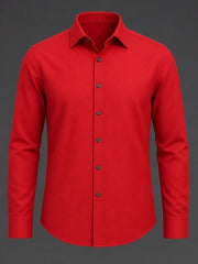 Chemise manches longues unie — détail de la matière