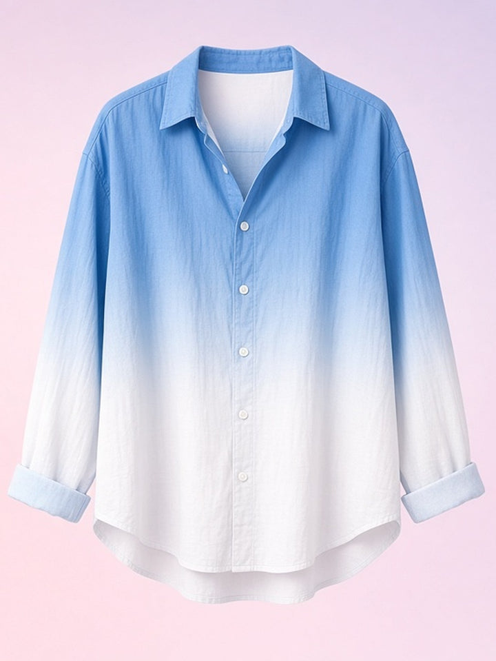 Chemise dégradée coupe ample — détail de la matière