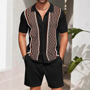 Ensemble chemise ample deux pièces noir — vue portée de face