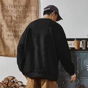 Sweat uni à épaules tombantes noir — vue portée de dos