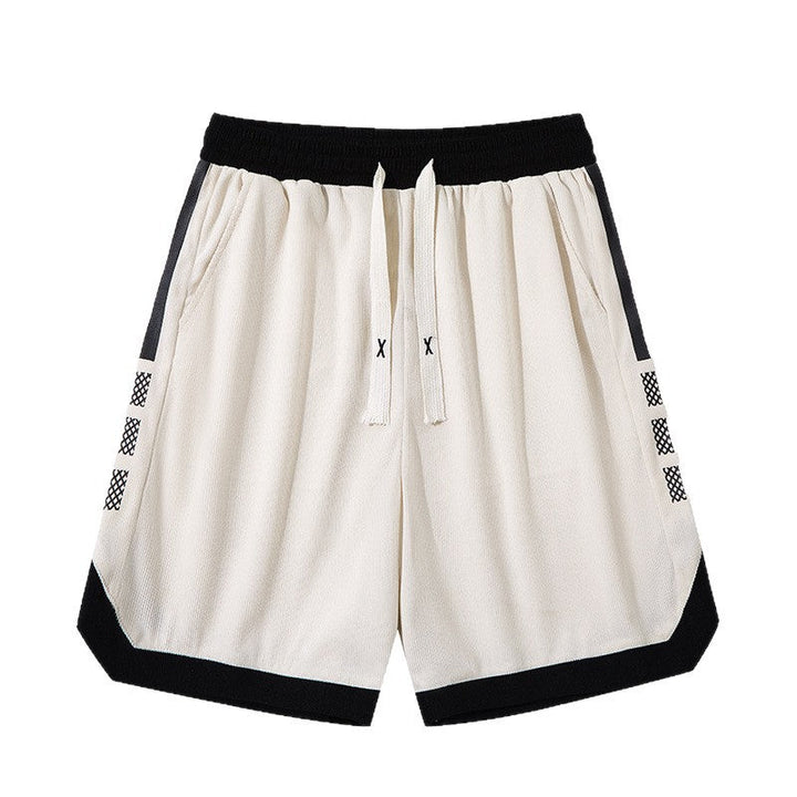 Short basketball rétro beige, vue de face