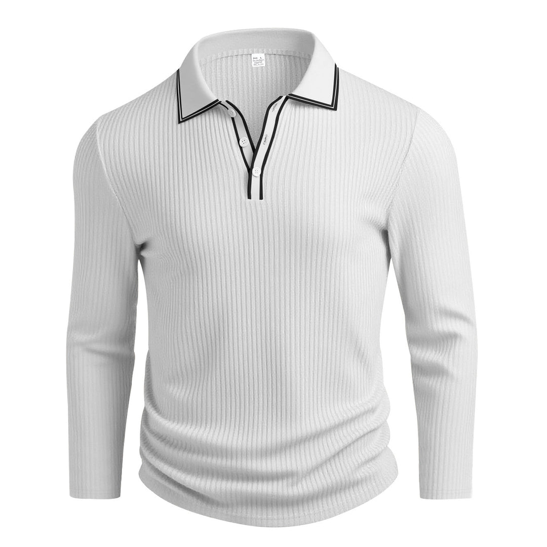Polo jacquard manches longues