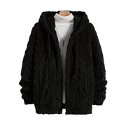 Veste à motifs en relief noir — pièce isolée, vue de face