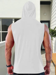 Sweat à capuche d'entraînement blanc — vue portée de dos