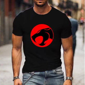 T-shirt imprimé anime noir — vue portée de face