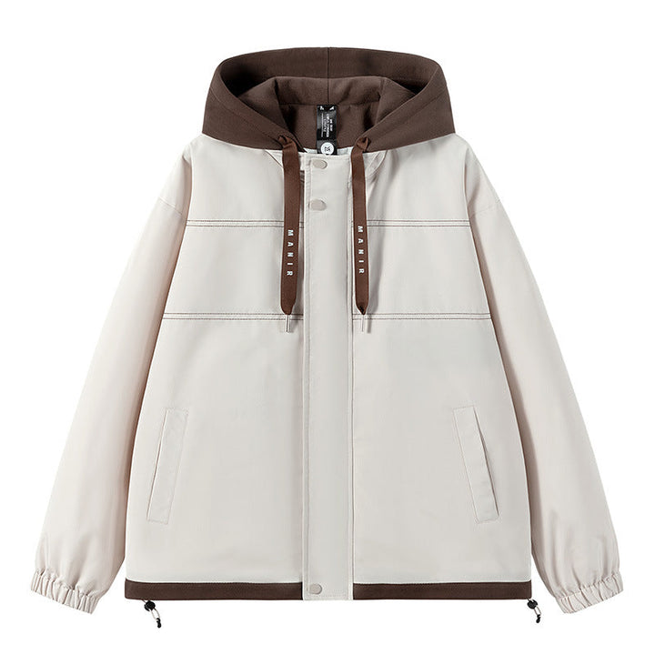 Veste à capuche contrastante
