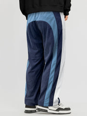Pantalon ample à panneaux contrastants bleu — vue portée de dos