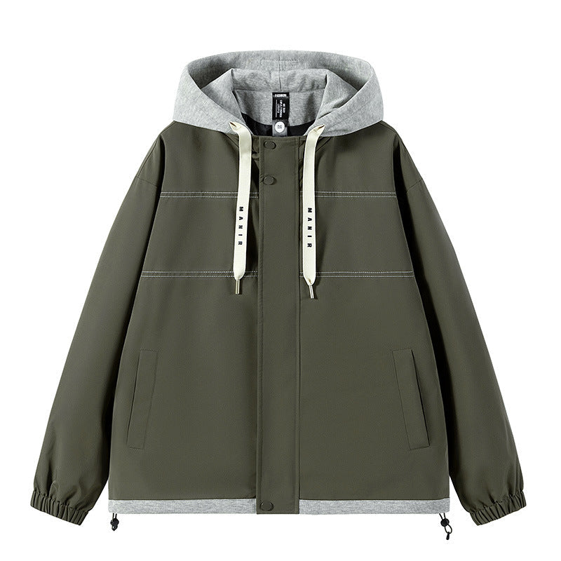 Veste à capuche contrastante