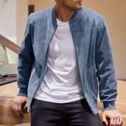 Veste décontractée légère bleu clair — vue portée de face
