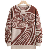 Pull à motif ondulé terracotta — pièce isolée, vue de face