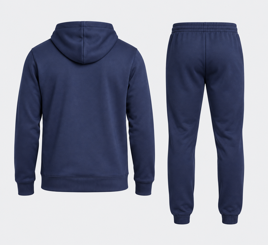 Ensemble bleu marine PARIS, sweat à capuche et jogging, vue de dos
