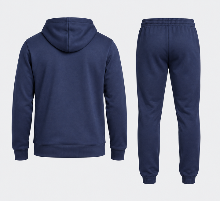 Ensemble bleu marine PARIS, sweat à capuche et jogging, vue de dos