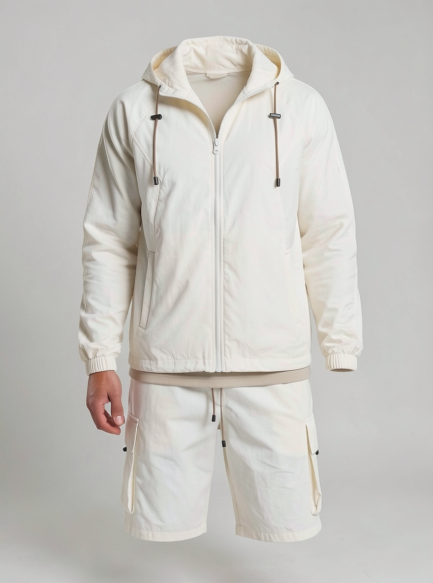 Ensemble veste capuche short — vue de face