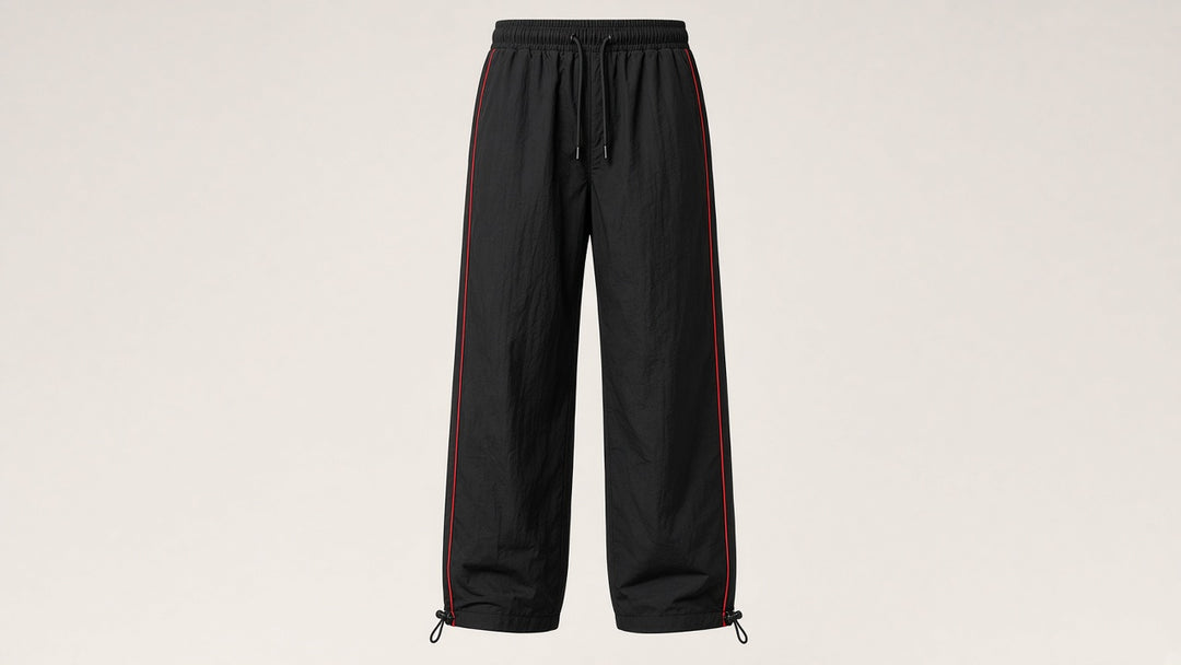 Pantalon jogging rayé — vue de face. Soniel Paris.