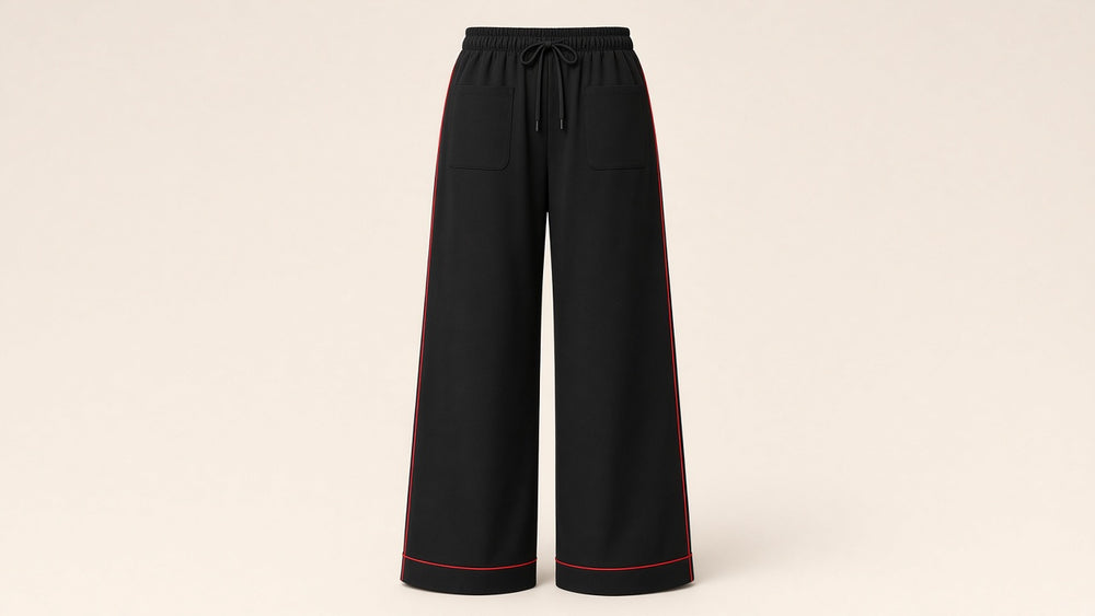 Pantalon jogging rayé — vue de dos. Soniel Paris.