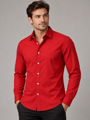 Chemise manches longues unie — vue de trois-quarts