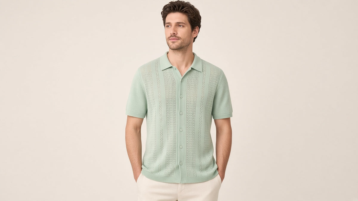 Chemise maille ajourée — vue de face