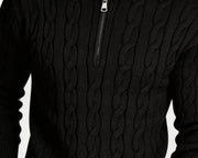 Pull demi-zip à torsades