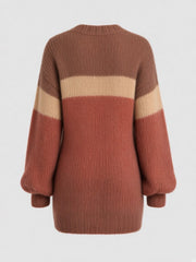 Robe rouille à bandes contrastées — pièce isolée, vue de dos