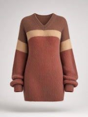 Robe rouille à bandes contrastées — pièce isolée, vue de face