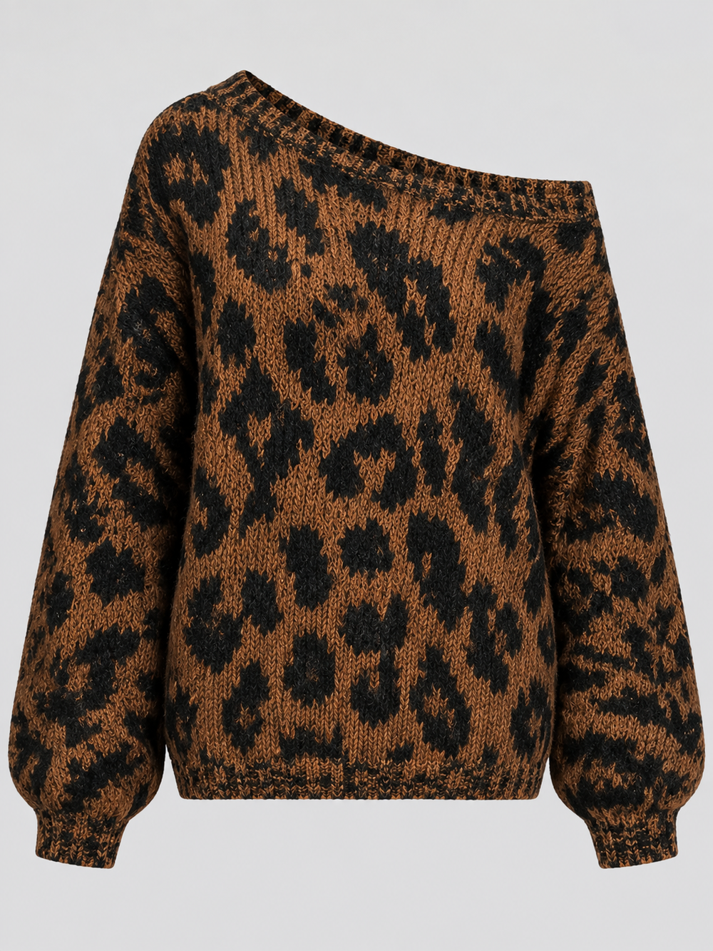Pull léopard brun et noir seul, vue de face