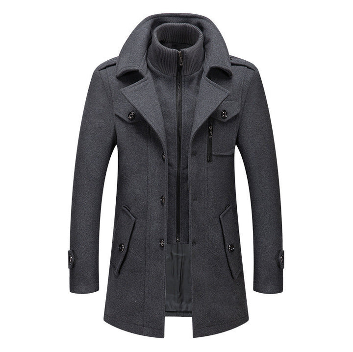 Manteau à revers boutonné 2-en-1