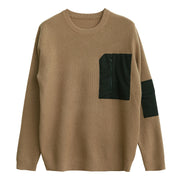 Pull en maille Urbain camel — vue à plat
