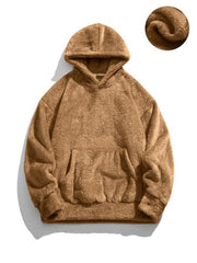Sweat à capuche aspect peluche