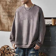 Sweat uni à épaules tombantes gris — vue portée de face