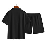 Ensemble chemise col et short noir — pièce isolée, vue de dos