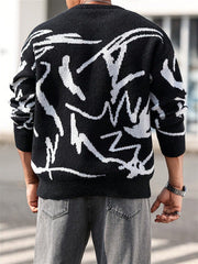 Pull col rond contrastant noir — vue portée de dos