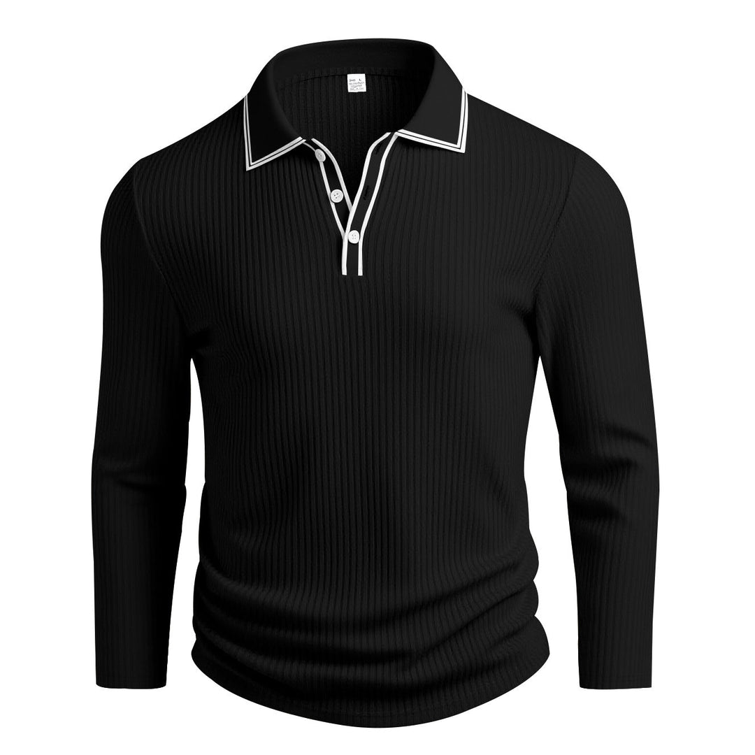 Polo jacquard manches longues