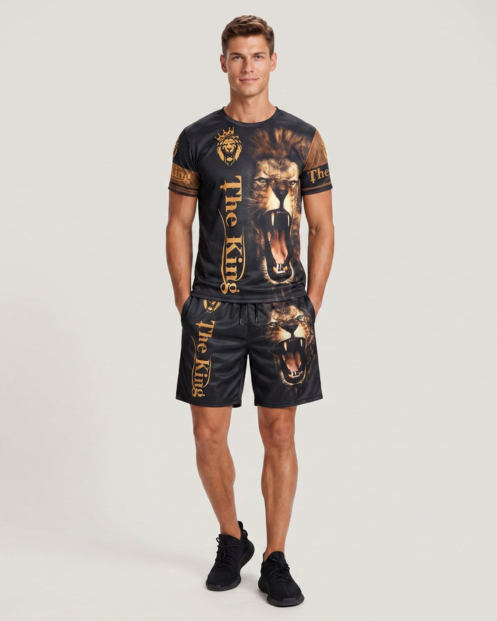 Ensemble t-shirt et short motif lion — vue principale du produit.