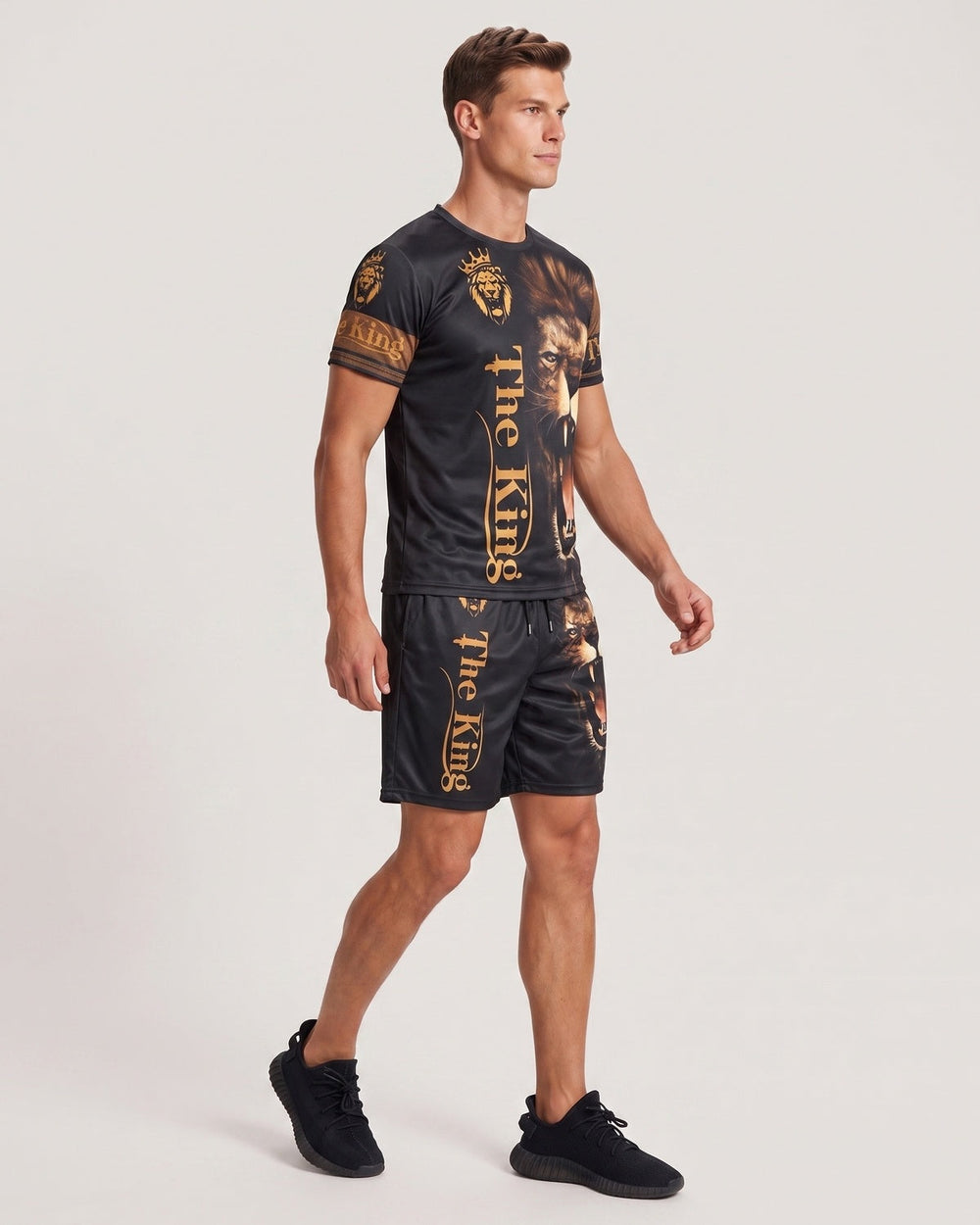 Ensemble t-shirt et short motif lion — vue complémentaire du produit.