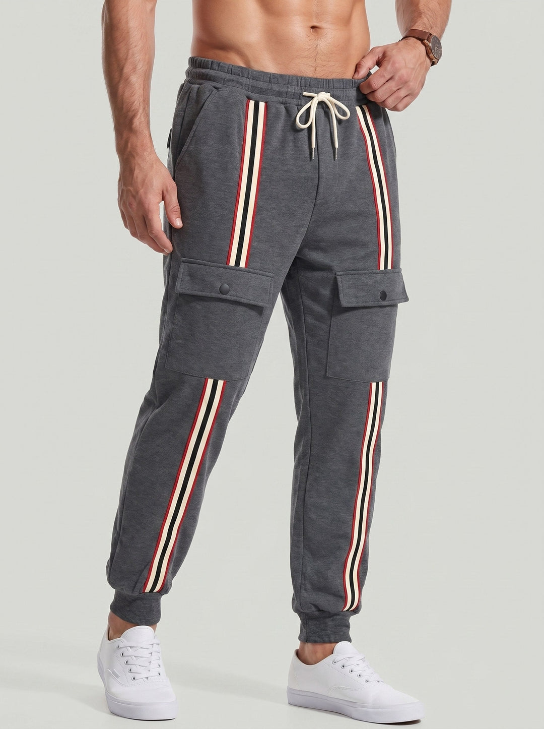 Jogger cargo à bandes contrastées — vue principale du produit.
