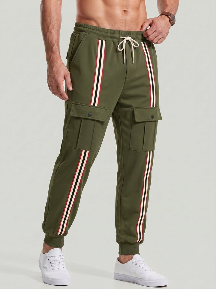Jogger cargo à bandes contrastées — vue complémentaire du produit.