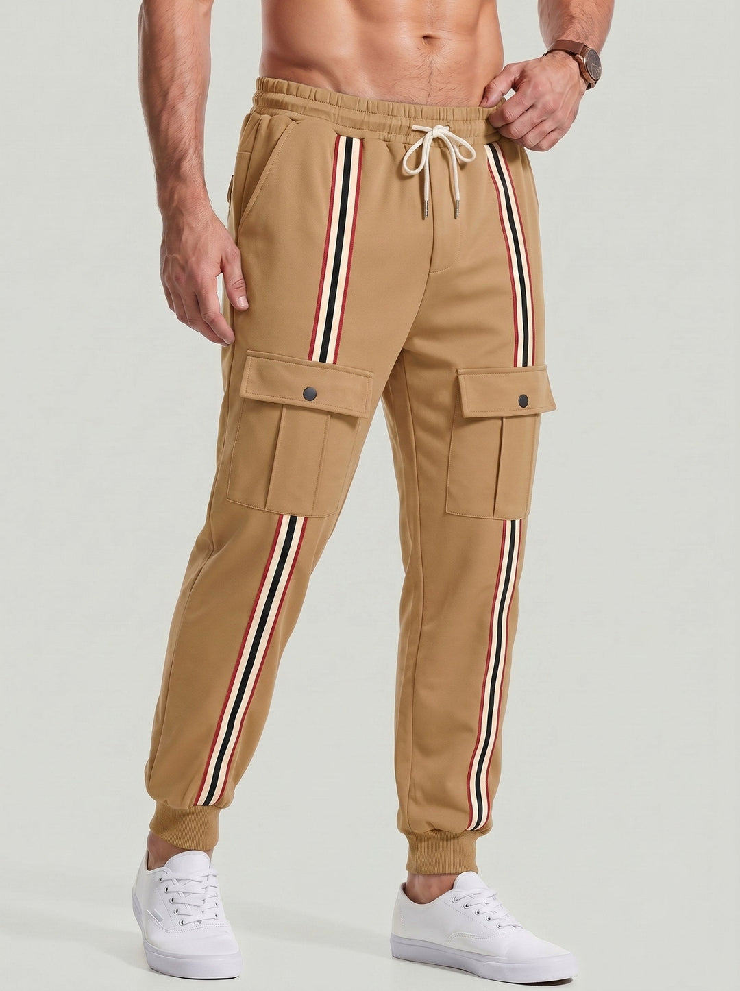 Jogger cargo à bandes contrastées — vue complémentaire du produit.